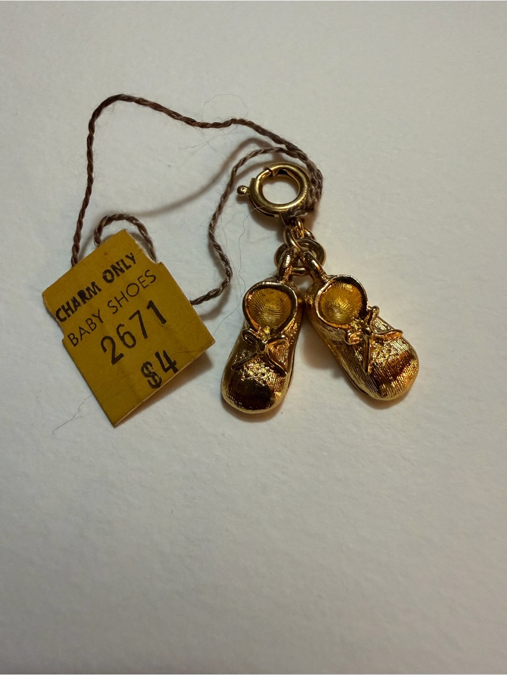 Money Gold Toned Baby Shoe Charm